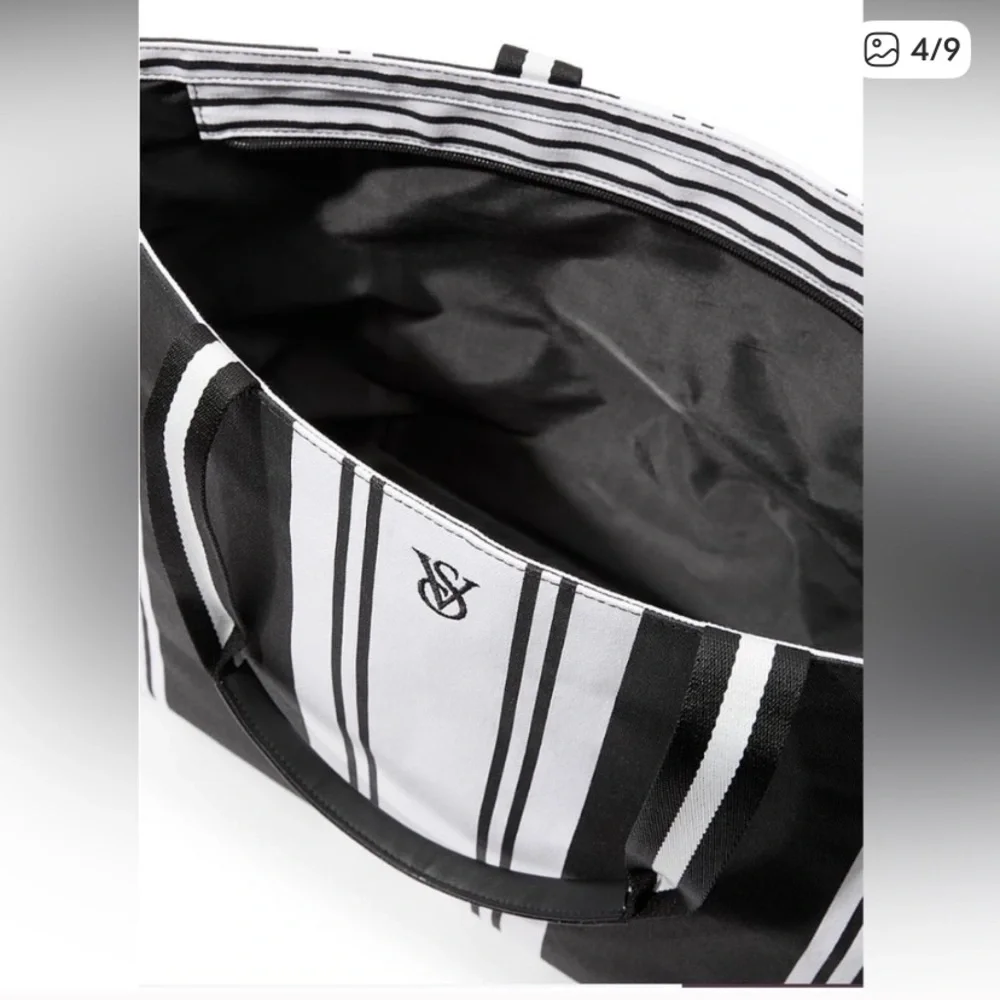 Victoria’s Secret Black and White Tote Bag and Sleep Set